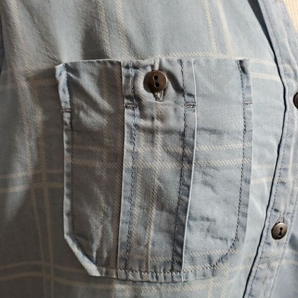 Intro❤ long sleeves blue plaid blouse. Size PM. Great top, Very good condition. - Picture 3 of 11